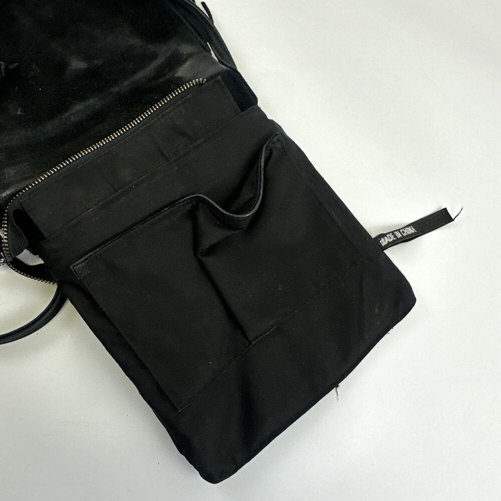 Monserat de Lucca Black Suede Fringe Trim Purse Crossbody Bag Zip Festival Boho - Picture 14 of 16